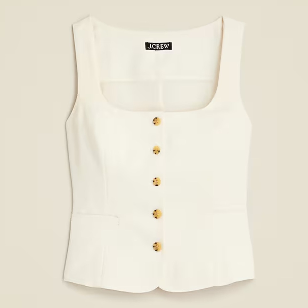 J. Crew Women's Cream Button-Down vest